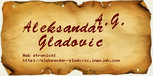 Aleksandar Gladović vizit kartica